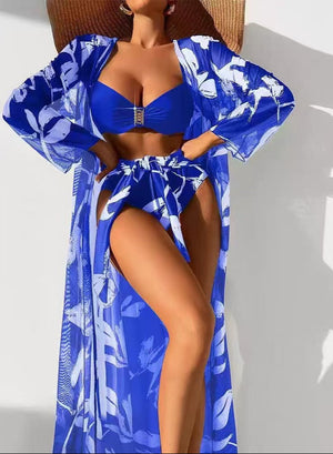 Three-piece Women's Long Shirt High Waist Swimsuit Split Bikini JW Store