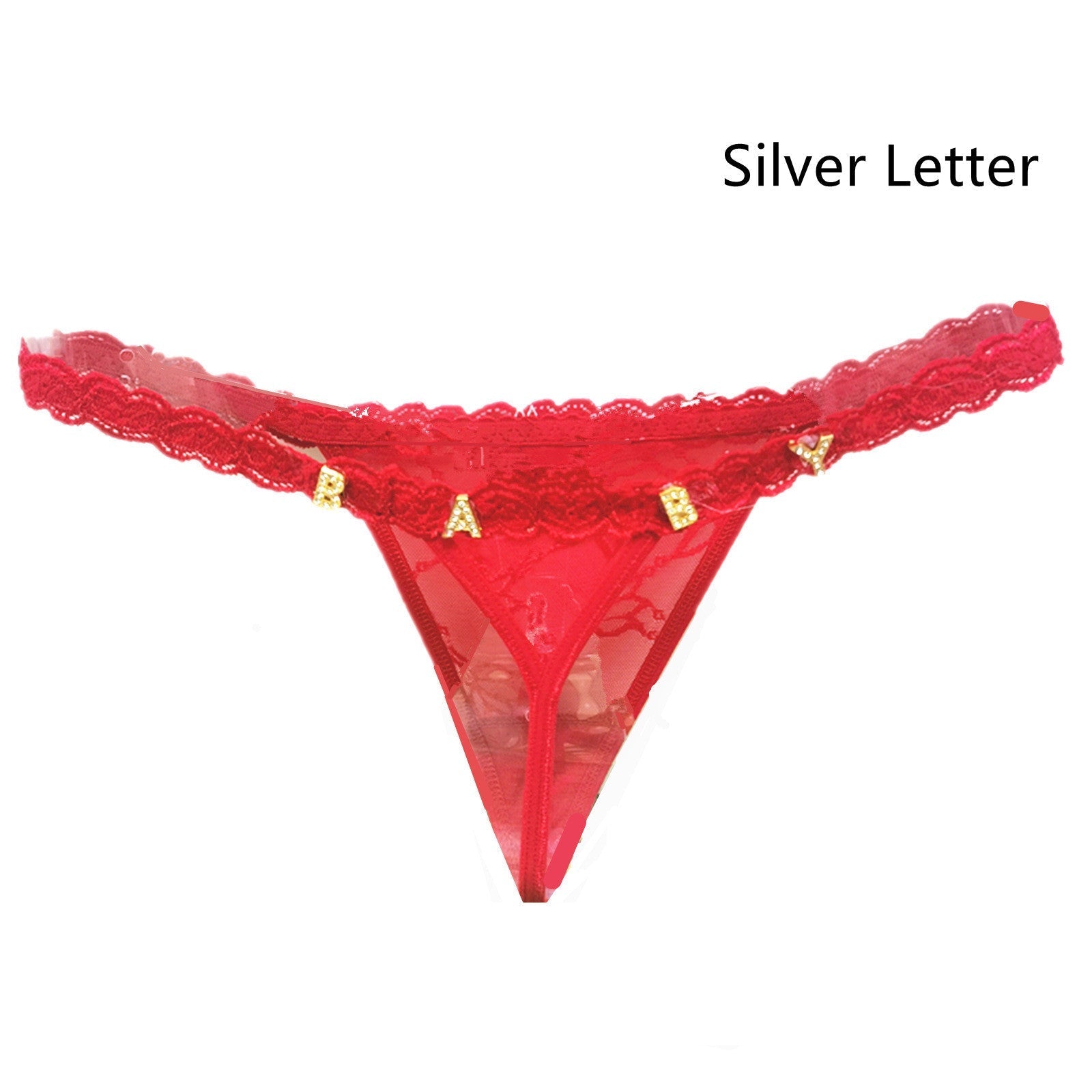 Women's Lace Transparent Rhinestone Letter Shorts JW Store