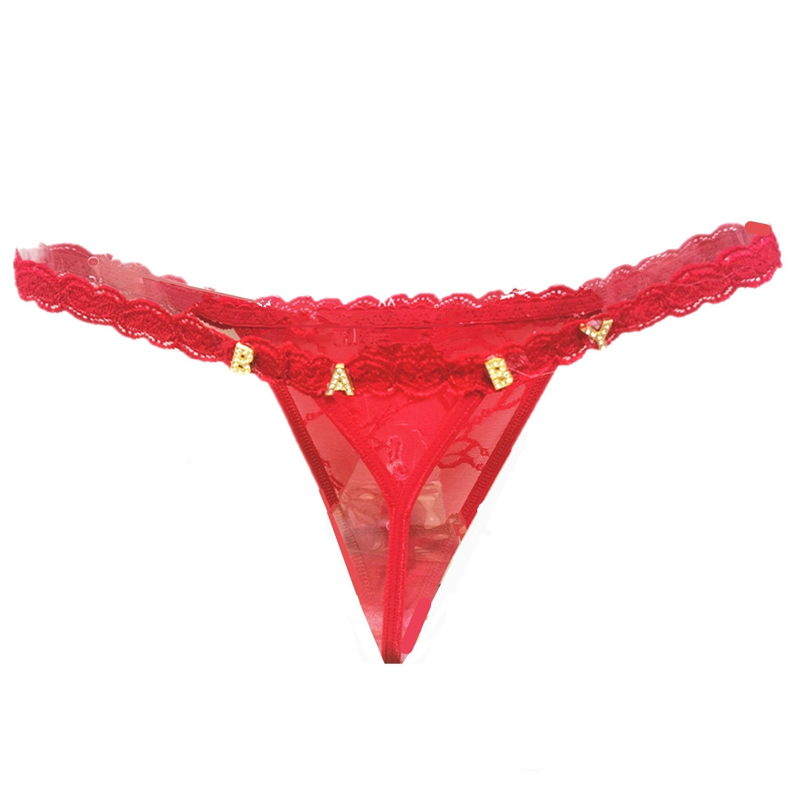 Women's Lace Transparent Rhinestone Letter Shorts JW Store
